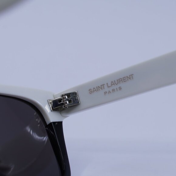 Saint Laurent SL51 049 Sunglasses White/Black Square Frame, Grey Lenses - Picture 8 of 10